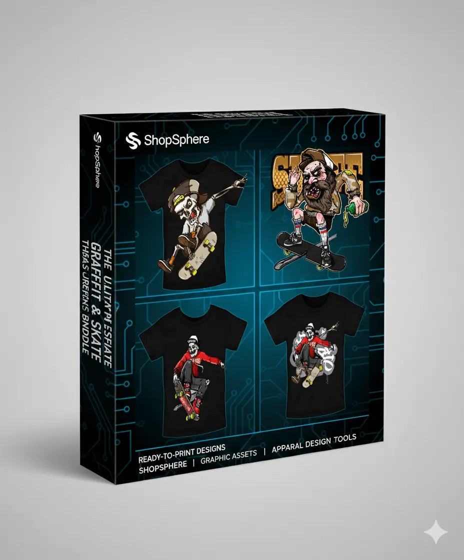 Mega T-Shirt Design Bundle for POD Entrepreneurs – 110,000+ Designs + Business SOPs ShopSphere